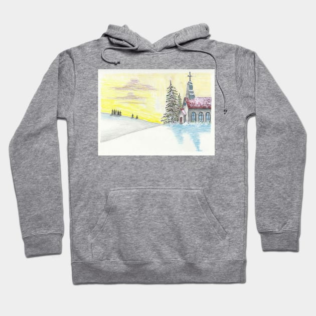 Snowy Sunday Hoodie by ReneeDixonArt